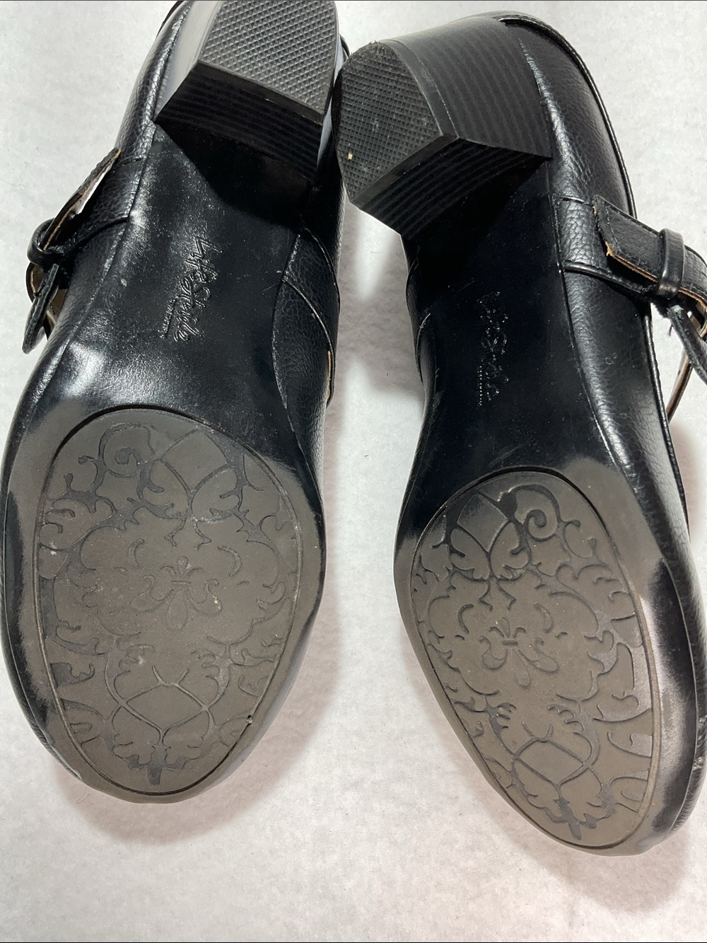 Life Stride Rozz Black Mary Jane Block Heel Pumps with Buckle - Picture 8 of 9